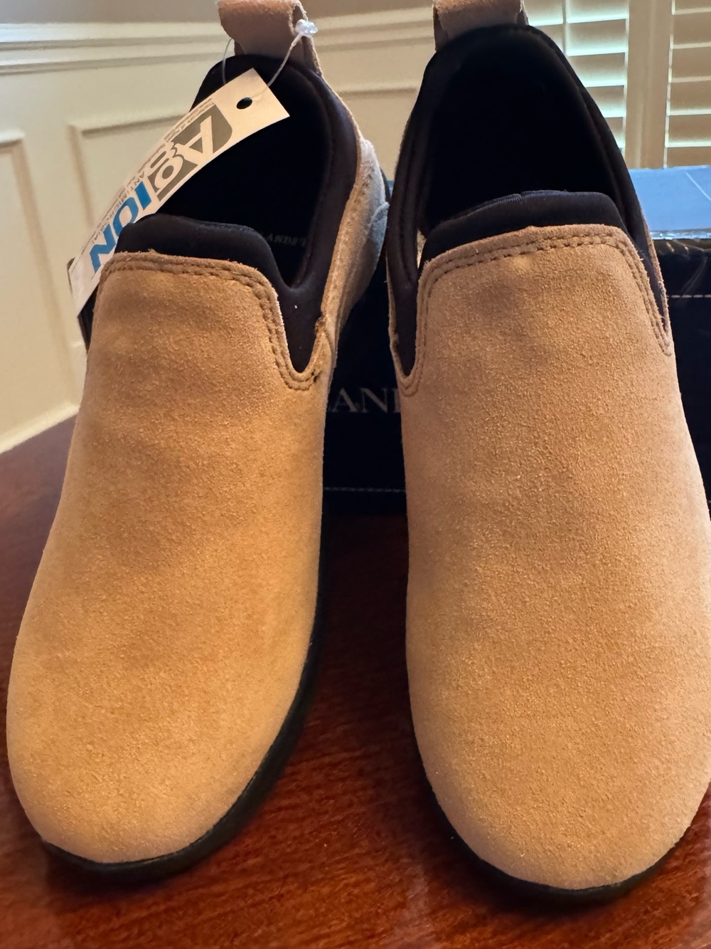 Lands' End Kids Shoes Tan Suede All Weather Moccasin Slip-Ons